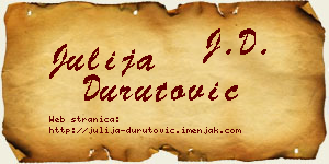 Julija Durutović vizit kartica